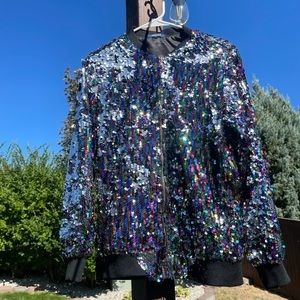 Rainbow medium sequin bomber jacket! It’s so fun! Perfect condition!